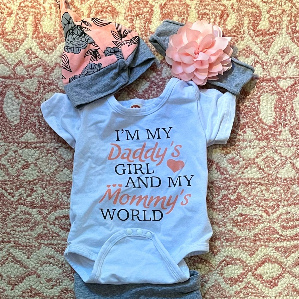 4 Baby Girl Outfits 3-6 Months